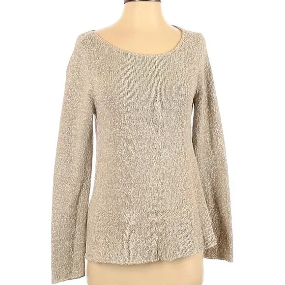 Eileen Fisher Long Sleeve Beige Knit Sweater in XS - Picture 1 of 2
